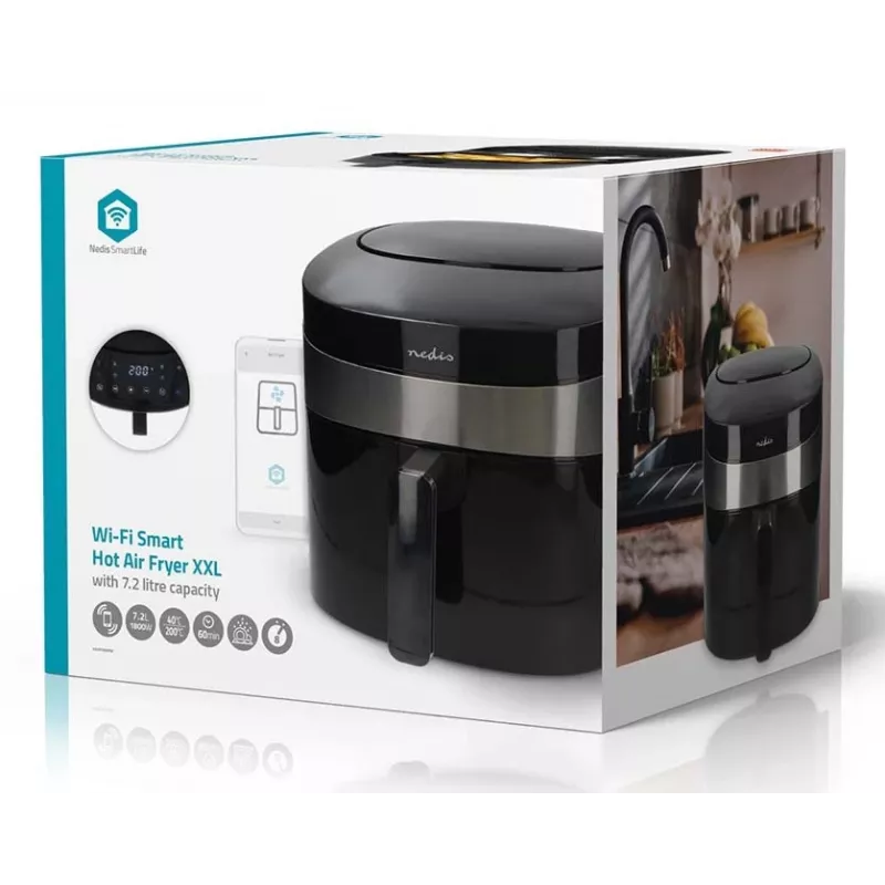 Nedis SmartLife KAAF180BKW fritadeira de ar 7,2 L, preta
