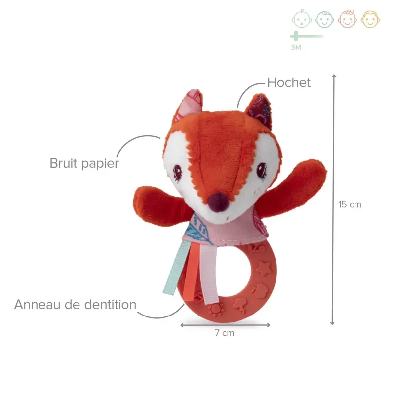 Lilliputiens Alice the Fox Brinquedo macio multiatividades 3m+ 83035