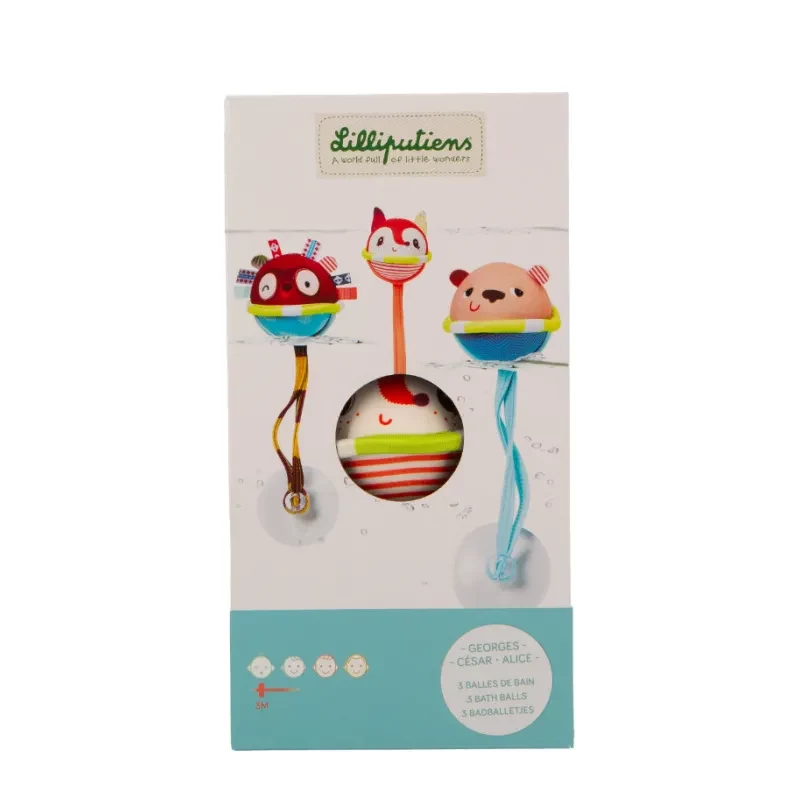 Lilliputiens Conjunto de 3 bolas de banho com ventosas