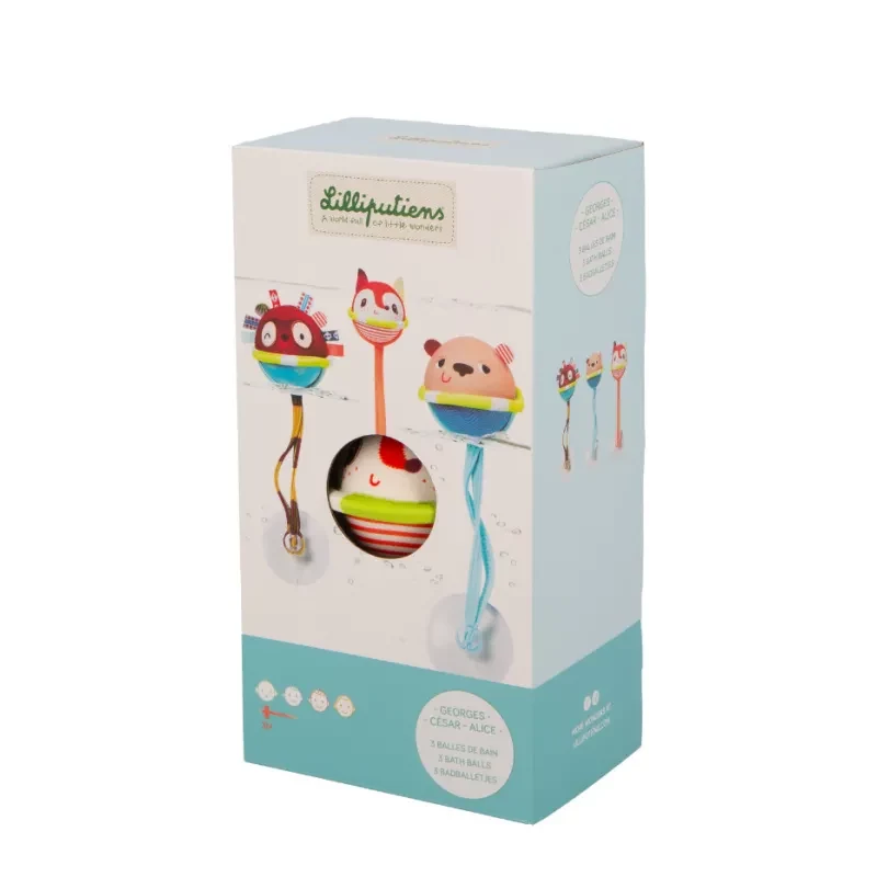 Lilliputiens Conjunto de 3 bolas de banho com ventosas