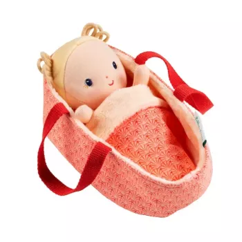Lilliputiens Anais the Fox Conjunto de brincar boneca macia com cesto, roupa e manta