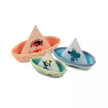 Conjunto de brinquedo de banho Lilliputiens Jungle 3 Barcos