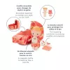 Conjunto de boneca Lilliputiens Lena com cesto de transporte, fralda de aconchego e biberão