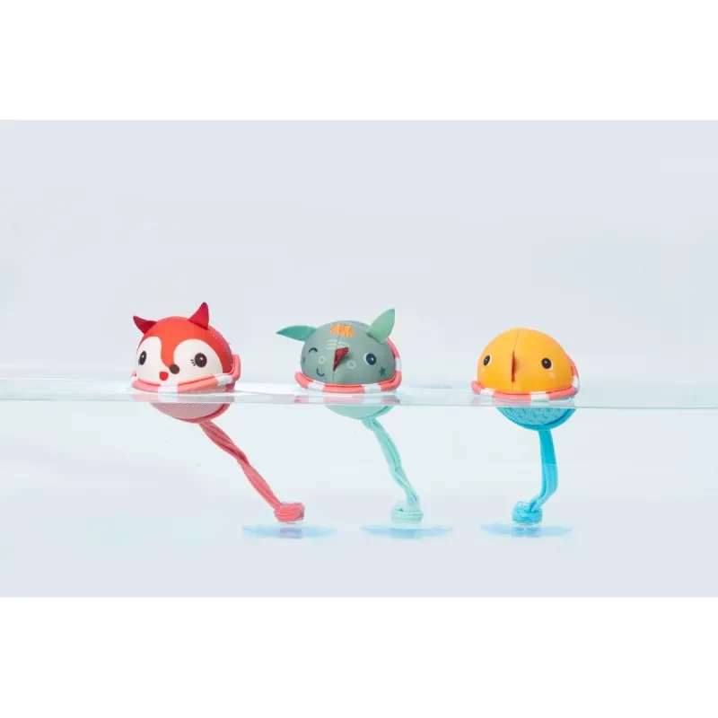Conjunto de 3 bolas de banho com ventosas Lilliputiens - Joe o Dragão 3m+