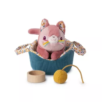 Conjunto de peluche Lilliputiens Jeanne a Gata com cesto e acessórios, 12m+