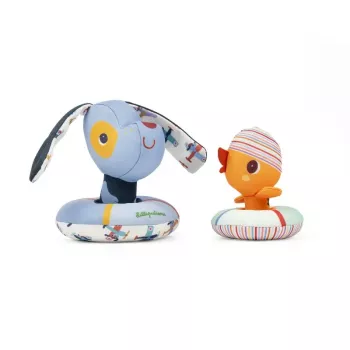 Lilliputiens conjunto de brinquedos de banho Jules o cão e Gaspard o pato 6m+