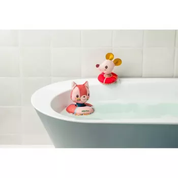 Lilliputiens conjunto de brinquedos de banho Jeanne the Cat e Nina o rato 6m+
