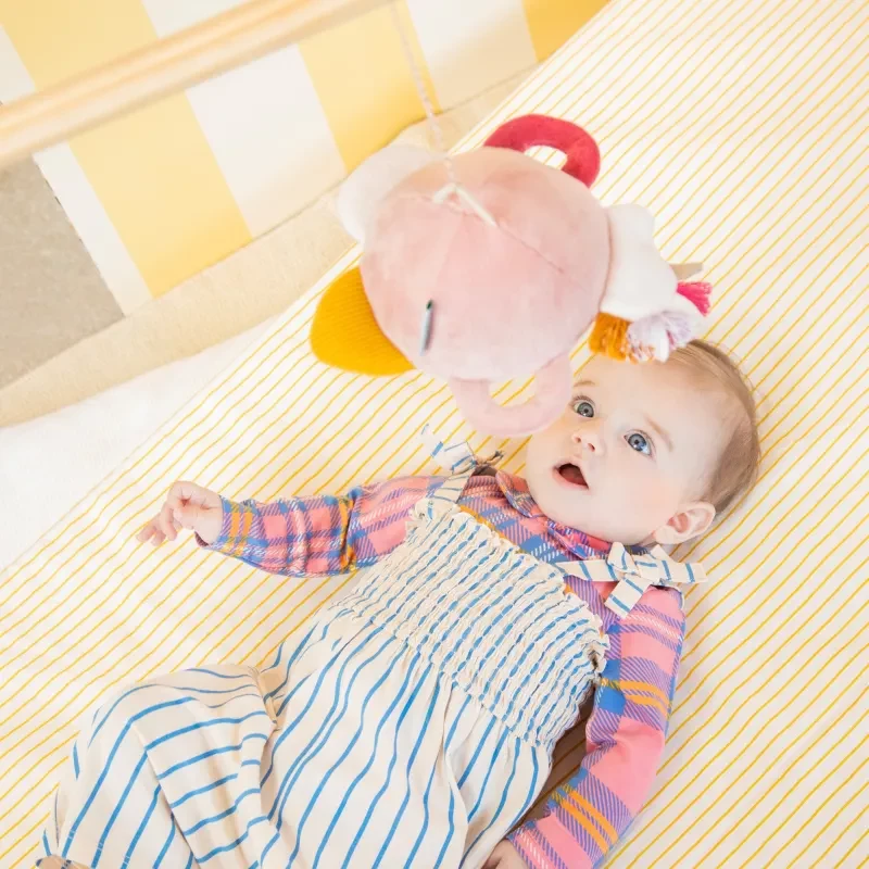 Lilliputiens espelho de atividades Lena o unicórnio com pegas, brinquedo sensorial para bebés a partir de 3 meses