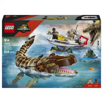 LEGO Jurassic World 76974 Missão no Barco e Modelo Mosasaurus