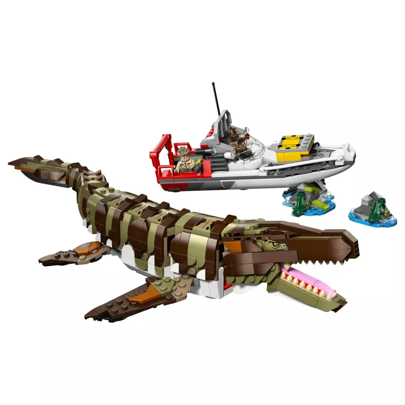 LEGO Jurassic World 76974 Missão no Barco e Modelo Mosasaurus