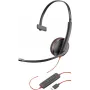 Poly Blackwire C3210 USB-C - Série 3200 - Headset monaural com fios on-ear com microfone com cancelamento de ruído - preto