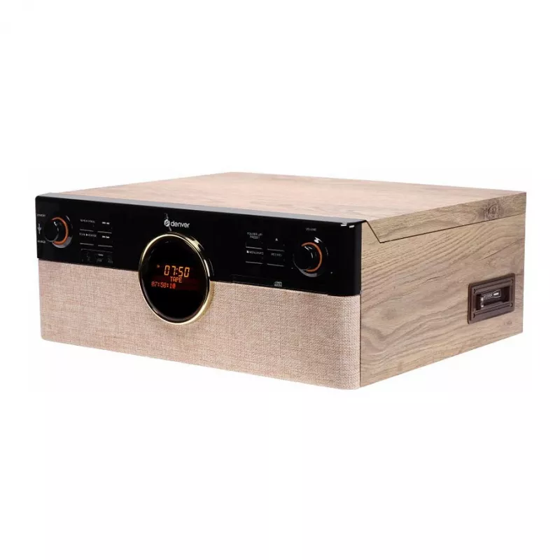 Denver MRD-180 Centro de música retro em madeira DAB+/FM CD cassete Bluetooth
