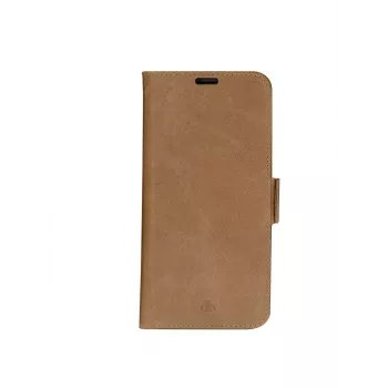 Capa tipo carteira dbramante1928 Copenhagen para Apple iPhone 12 e 12 Pro - pele plena flor - Tan
