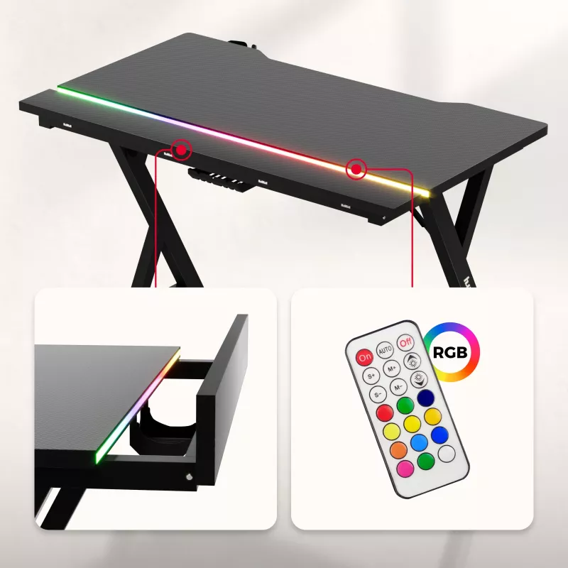 Secretária gaming Huzaro Hero 2.4 RGB Black