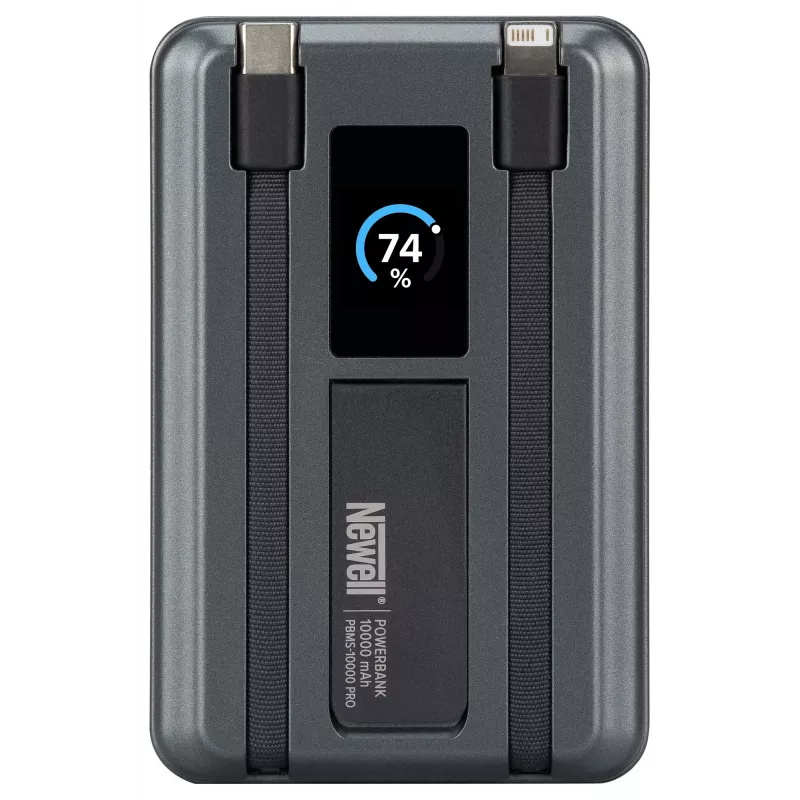 Powerbank Newell MS-10000 Pro MagSafe 10000 mAh Lightning, USB-C - Cinzento