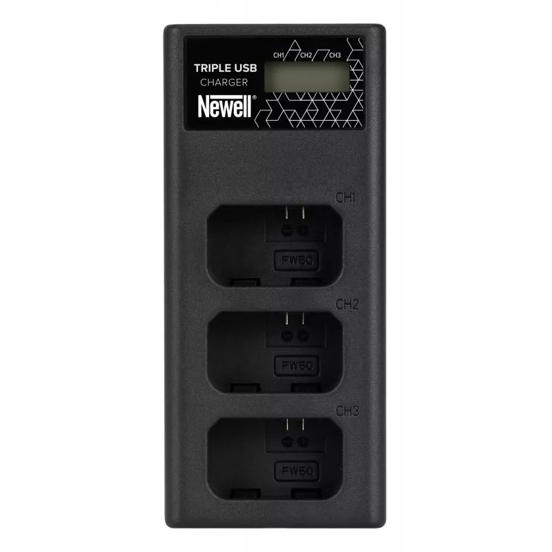 Carregador de bateria de três canais Newell CD-USB-C para Sony NP-FW50