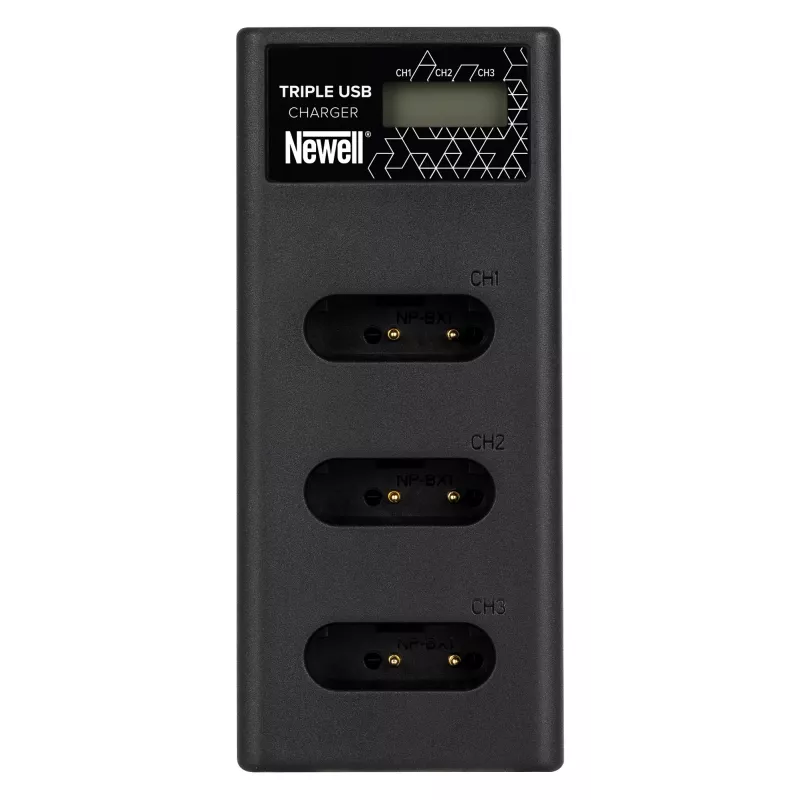 Carregador de bateria de três canais Newell CD-USB-C para baterias Sony NP-BX1