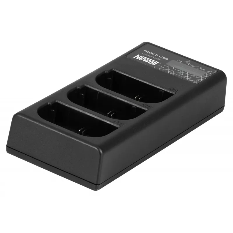 Carregador de três canais Newell CD-USB-C para baterias Canon LP-E6