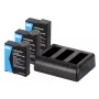 Carregador de três canais Newell SDC-USB-C e 3 baterias BCX-204 para DJI Osmo Action