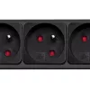 Akyga AK-SP-05U régua de tomadas com proteção contra sobretensão, 5x CEE 7/5 (tipo E), 2x USB-A, 1,8 m, preto