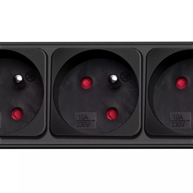Akyga AK-SP-05U régua de tomadas com proteção contra sobretensão, 5x CEE 7/5 (tipo E), 2x USB-A, 1,8 m, preto