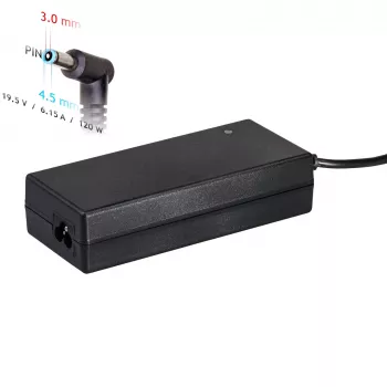 Akyga AK-ND-45 fonte de alimentação para portátil HP, 120 W, 19,5 V / 6,15 A, 4,5 x 3,0 mm com pino