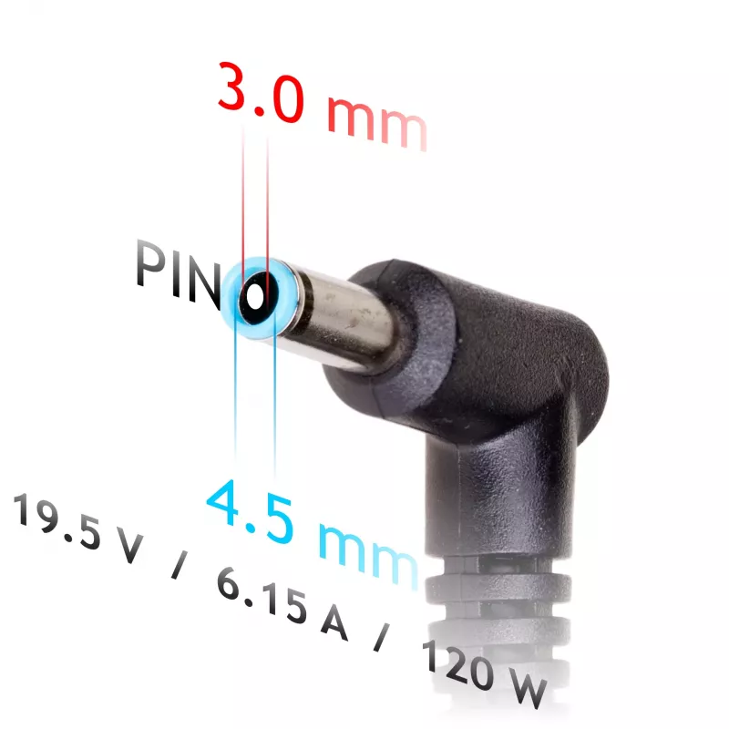 Akyga AK-ND-45 fonte de alimentação para portátil HP, 120 W, 19,5 V / 6,15 A, 4,5 x 3,0 mm com pino