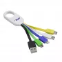 Akyga AK-AD-51 porta-chaves com cabo de carregamento USB 5-em-1, USB-A para USB-C / Micro-USB / Mini-USB / Lightning