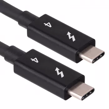 Cabo Akyga AK-USB-33 USB-C para USB-C Thunderbolt, 40 Gbit/s, 100 W, 0,5 m, preto