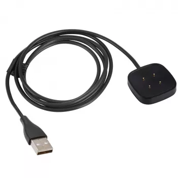 Cabo de carregamento USB magnético Akyga AK-SW-27 para Fitbit Versa 3 / Sense, 1 m, preto