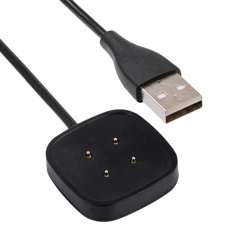 Cabo de carregamento USB magnético Akyga AK-SW-27 para Fitbit Versa 3 / Sense, 1 m, preto