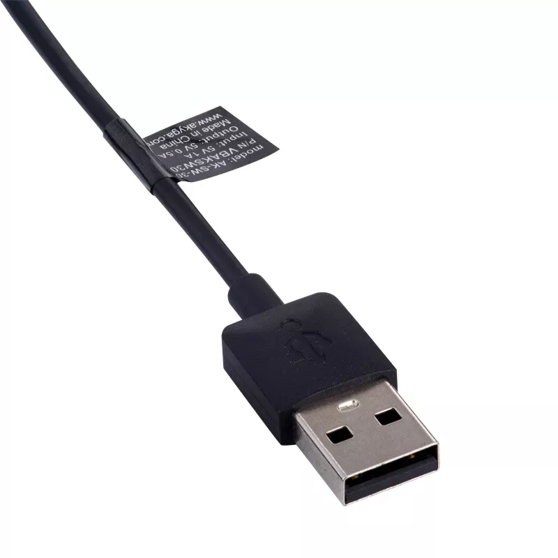 Cabo de carregamento magnético Akyga AK-SW-30 para Amazfit Cor A1702, USB-A, 1 m, preto
