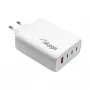 Carregador USB GaN Akyga AK-CH-24 140 W, 3 x USB-C PD + USB-A, branco