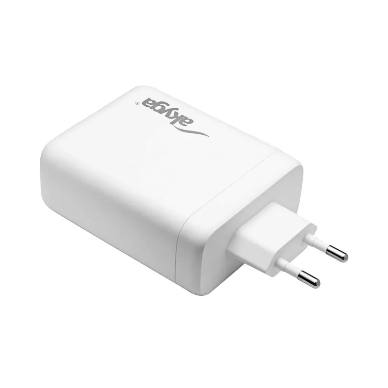 Carregador USB GaN Akyga AK-CH-24 140 W, 3 x USB-C PD + USB-A, branco