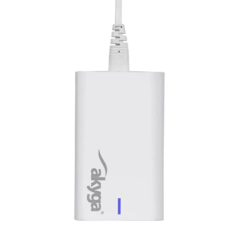 Carregador USB de mesa GaN Akyga AK-CH-25 140 W, 3 x USB-C PD + USB-A, branco