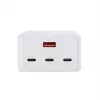 Carregador USB de mesa GaN Akyga AK-CH-25 140 W, 3 x USB-C PD + USB-A, branco
