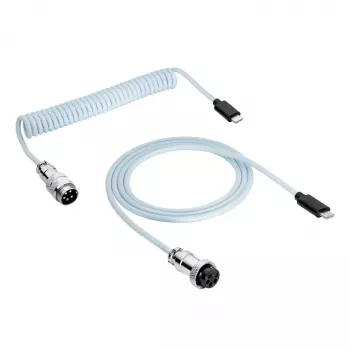 Cabo espiral Aviator Akyga AK-USB-49 USB-C para USB-C com ficha GX16, USB 2.0, 3 m, branco