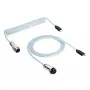 Cabo espiral Aviator Akyga AK-USB-49 USB-C para USB-C com ficha GX16, USB 2.0, 3 m, branco