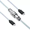 Cabo espiral Aviator Akyga AK-USB-49 USB-C para USB-C com ficha GX16, USB 2.0, 3 m, branco