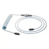 Cabo espiral Aviator Akyga AK-USB-49 USB-C para USB-C com ficha GX16, USB 2.0, 3 m, branco