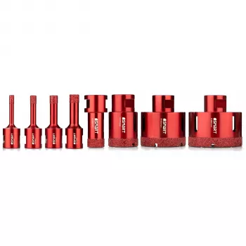 Conjunto de serras-copo diamantadas SMART365 9 peças 6-68 mm M14 para grés porcelânico