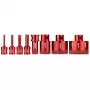 Conjunto de serras-copo diamantadas SMART365 9 peças 6-68 mm M14 para grés porcelânico