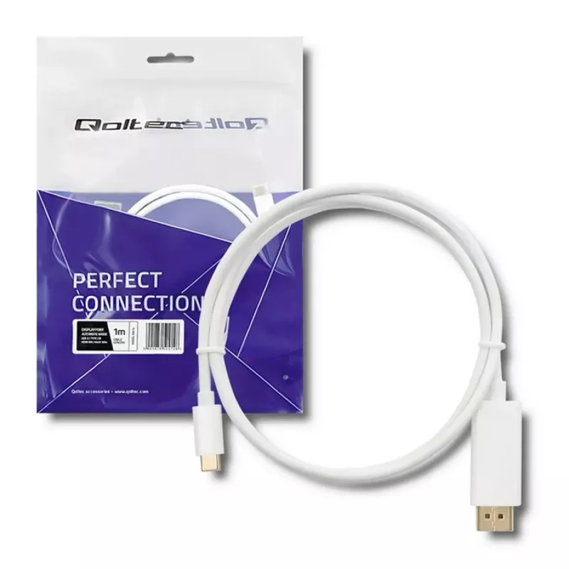 Qoltec Cabo Adaptador USB 3.1 Type-C Macho para HDMI Type A Macho, 4K, Alternate Mode, 1m, Preto