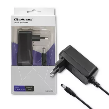 Qoltec Fonte de Alimentação com Ficha 30W 15V 2A 5,5x2,1mm Preto