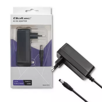Qoltec Fonte de Alimentação com Ficha 45W 15V 3A 5,5x2,1mm