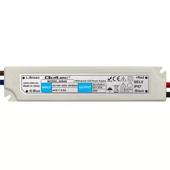Fonte de alimentação comutada LED QOLTEC IP67 20W 12V 1,6A à prova de água