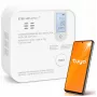 Detetor de monóxido de carbono (CO) sem fios certificado Qoltec com pilha, detetor de CO, TUYA, Wi-Fi, vida útil do sensor 10 anos, alarme 85dB, LED