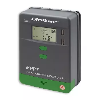 Controlador de carga solar MPPT Qoltec 10A 12V/24V com sensor de temperatura ecrã LCD 2x USB GEL LiFePO4