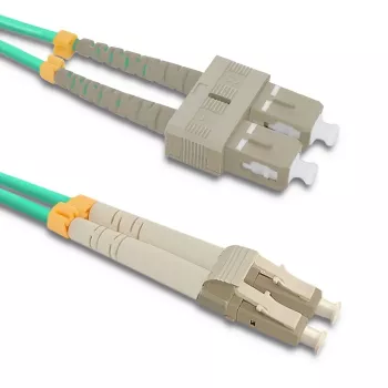 Cabo de patch de fibra ótica Qoltec LC/UPC - SC/UPC multimodo OM4 duplex 5m