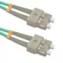 Cabo de patch de fibra ótica Qoltec SC/UPC para SC/UPC duplex multimodo OM4, 5m, aqua
